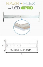 Razr-Flex LED 2X2 Troffer KIT  - (2) 9w Ballast Bypass- Aluminum - 40K or 50K - FROSTED