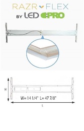 Razr-Flex LED 2X4 Troffer KIT  - (4) 18w Ballast Bypass- Aluminum - 40K or 50K - FROSTED